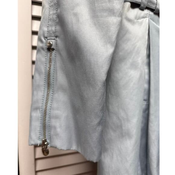 Laundry by Shelli Segal Light Blue Short Trench Coat Size Small Jacket Belted - Picture 2 of 8